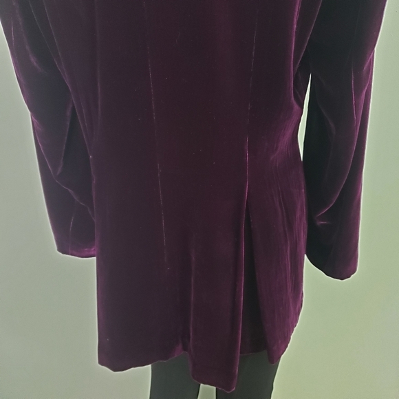 ANYA vintage amazing velvet jacket deep plum purple beaded and tassel detail - Picture 10 of 11